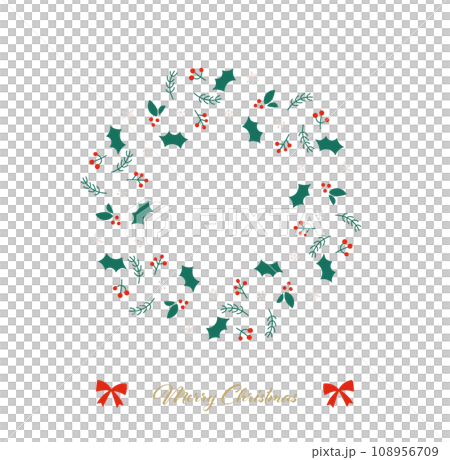 Simple and stylish Christmas wreath illustration 108956709