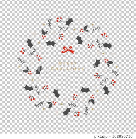 Simple and stylish Christmas wreath illustration 108956710