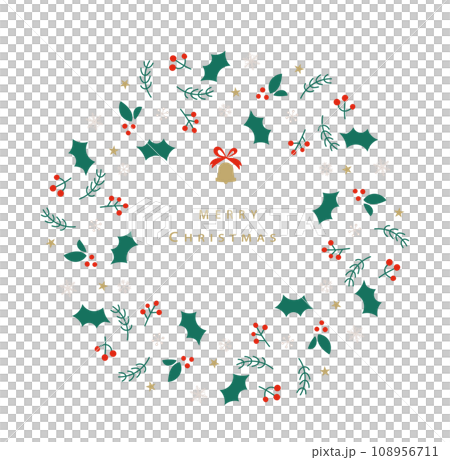 Simple and stylish Christmas wreath illustration 108956711
