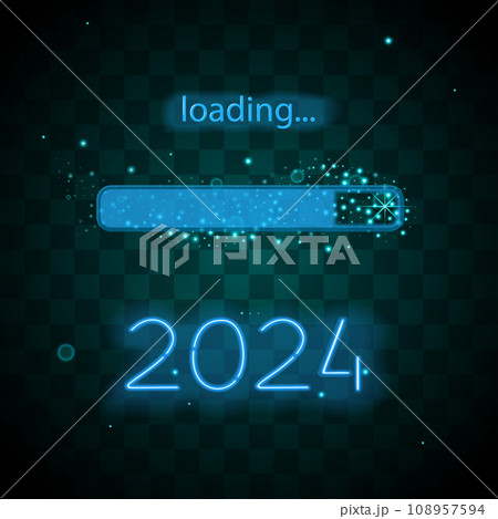 Neon progress bar new year 108957594