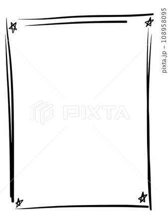 Star frame border, hand drawn vertical abstract decorative vintage doodle element for design in vector illustration Star frame border, hand drawn vertical abstract decorative vintage doodle element for design in vector illustration 108958095