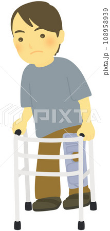 歩行器でリハビリをする患者 歩行器でリハビリをする患者 108958939