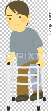 歩行器でリハビリをする患者 歩行器でリハビリをする患者 108958939