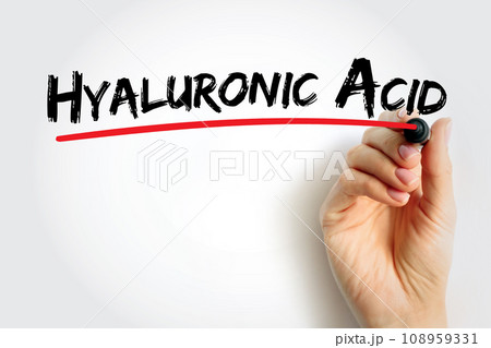 Hyaluronic Acid - is a gooey, slippery substance that your body produces naturally, text concept background 108959331