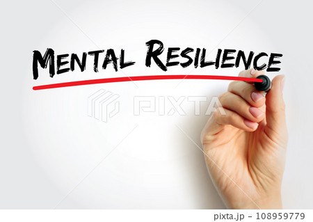 Mental Resilience - ability to cope mentally or emotionally with a crisis or to return to pre-crisis status quickly, text concept background 108959779