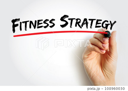 Fitness Strategy - capability of the mind to generate insights and set direction that leads to advantage, text concept background 108960030