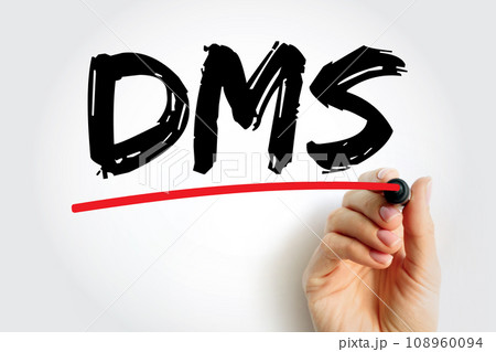 DMS - Document Management System is a system used to receive, track, manage and store documents and reduce paper, acronym concept background DMS - Document Management System is a system used to receive, track, manage and store documents and reduce paper, acronym concept background 108960094