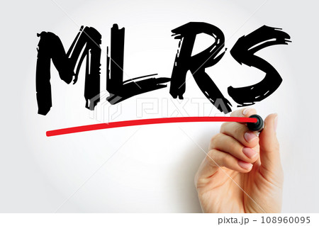 MLRS - Multiple Launch Rocket System is an American armored, self-propelled, multiple rocket launcher, acronym concept background MLRS - Multiple Launch Rocket System is an American armored, self-propelled, multiple rocket launcher, acronym concept background 108960095