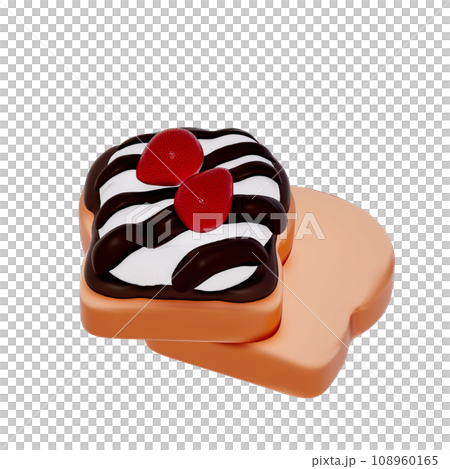 Chocolate Dessert 3D Clipart , Chocolate toast on a tranparent background . 3D rendering Chocolate Dessert 3D Clipart , Chocolate toast on a tranparent background . 3D rendering 108960165
