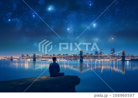星空のもとで瞑想 108960507
