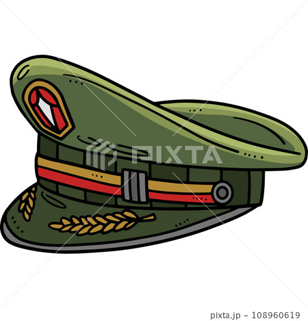 Military Cap Cartoon Colored Clipart Illustration 108960619