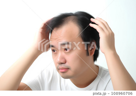 ハゲを気にする男性　AI生成 108960706
