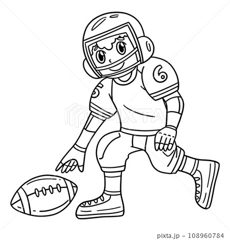 American Football Player Picking Up Ball Isolated  108960784