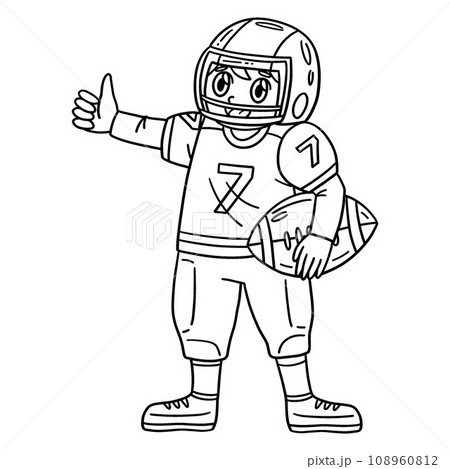 American Football Player Thumbs Up Isolated American Football Player Thumbs Up Isolated 108960812