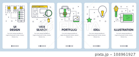 Vector modern thin line ui design vertical web banner set 108961927