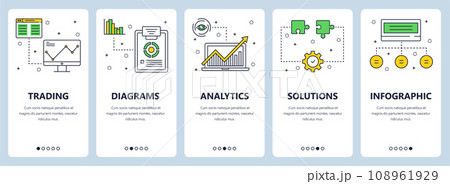 Vector modern thin line trading vertical web banner set 108961929