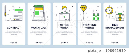 Vector modern thin line contract vertical web banner set 108961950