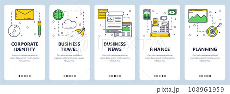 Vector modern thin line business concept web banner set 108961959