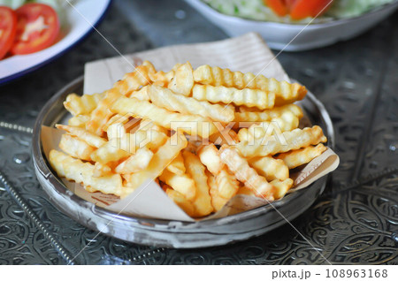 French fries or fried potato , fries 108963168