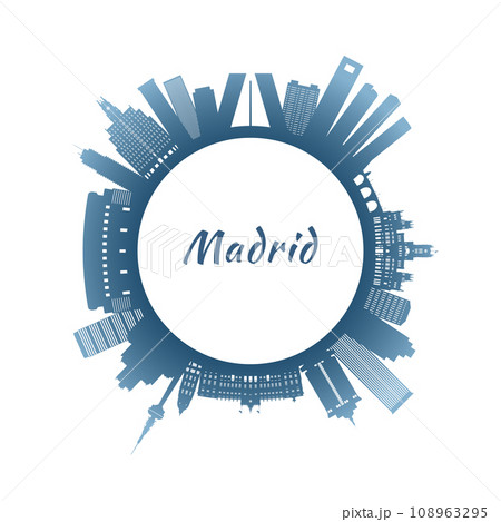 Madrid skyline with colorful buildings. 108963295