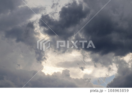 beautiful dramatic sky with dark clouds in summer 108963859