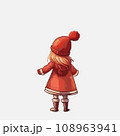 Vector illustration of a little girl in winter clothes. 108963941