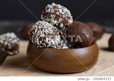 Chocolates with coconut sweet filling Chocolates with coconut sweet filling 108964315