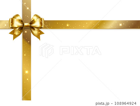 きらきら輝くサテンのリボン(クロス・ゴールド) きらきら輝くサテンのリボン(クロス・ゴールド) 108964924