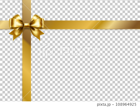 Simple satin ribbon (cross gold) 108964925