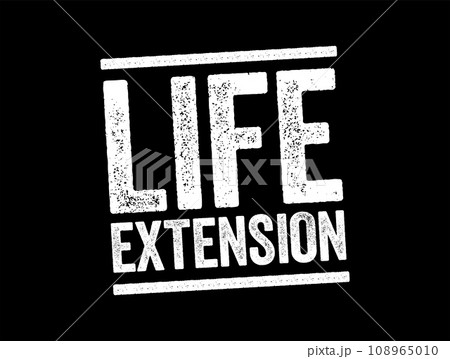 Life Extension text stamp concept for presentations and reports 108965010
