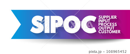 SIPOC process improvement acronym stands for suppliers, inputs, process, outputs, and customers, concept for presentations and reports 108965452