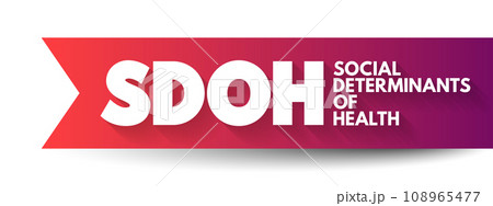 SDOH Social Determinants Of Health - economic and social conditions that influence individual and group differences in health status, acronym concept for presentations and reports 108965477