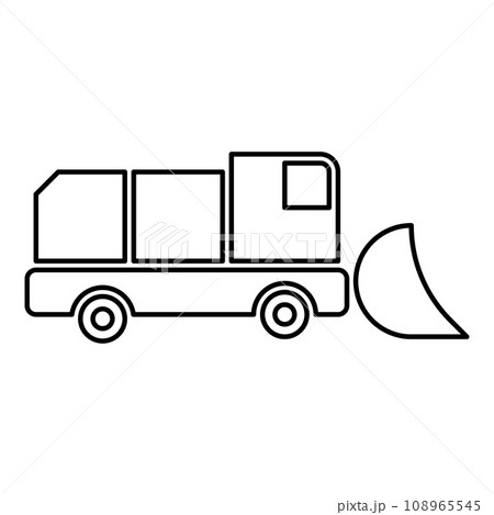 Snowblower snow clear machine snowplow truck plough clearing vehicle equipped seasons transport winter highway service equipment clean contour outline line icon black color vector illustration image Snowblower snow clear machine snowplow truck plough clearing vehicle equipped seasons transport winter highway service equipment clean contour outline line icon black color vector illustration image 108965545