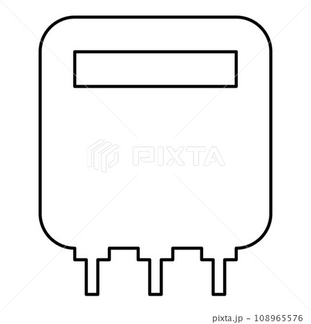 Electric meter home electricity power counts energy measuring consumption equipment contour outline line icon black color vector illustration image thin flat style 108965576