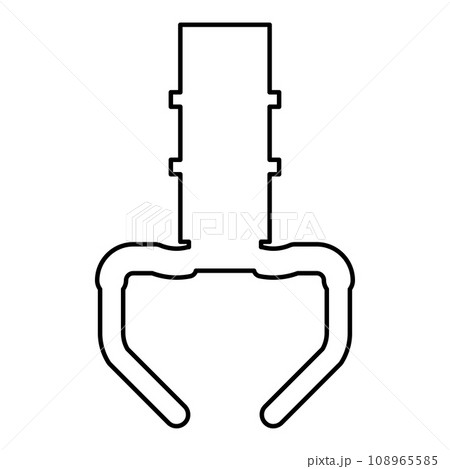 Prize toy manipulator iron hook crane claw picker contour outline line icon black color vector illustration image thin flat style Prize toy manipulator iron hook crane claw picker contour outline line icon black color vector illustration image thin flat style 108965585