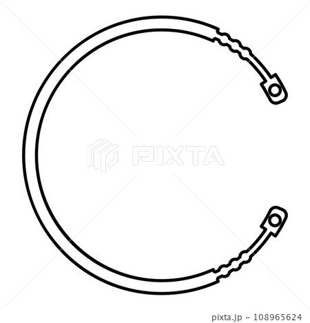 Cable for clutch car pull manual transmission rope part contour outline line icon black color vector illustration image thin flat style 108965624