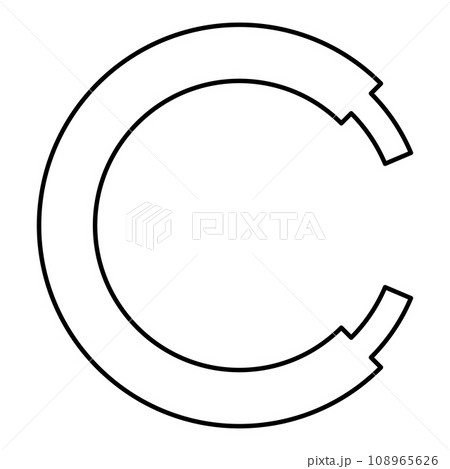 Rope line hawser cable electric circle shape for car contour outline line icon black color vector illustration image thin flat style Rope line hawser cable electric circle shape for car contour outline line icon black color vector illustration image thin flat style 108965626