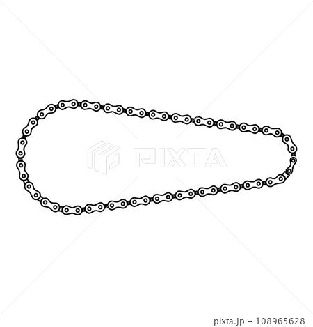 Chain bicycle bike motorcycle element contour outline line icon black color vector illustration image thin flat style 108965628