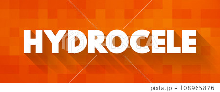 Hydrocele is a type of swelling in the scrotum that occurs when fluid collects in the thin sheath surrounding a testicle, text concept for presentations and reports 108965876