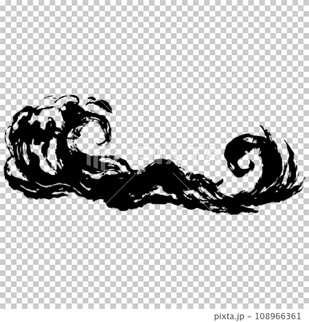 Simple wave sumi-e illustration material vector 108966361