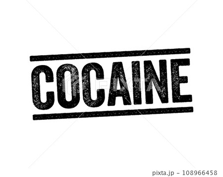 Cocaine is a stimulant drug obtained from the leaves of two coca species, text stamp concept background Cocaine is a stimulant drug obtained from the leaves of two coca species, text stamp concept background 108966458