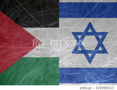 Grunge flag of Israel and Palestine Grunge flag of Israel and Palestine 108966623