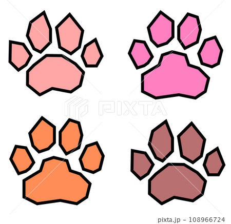 ペットで飼う犬や猫の可愛い肉球イラスト 108966724