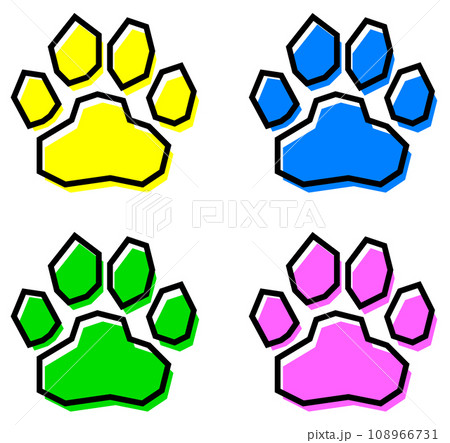 ペットで飼う犬や猫の可愛い肉球イラスト ペットで飼う犬や猫の可愛い肉球イラスト 108966731
