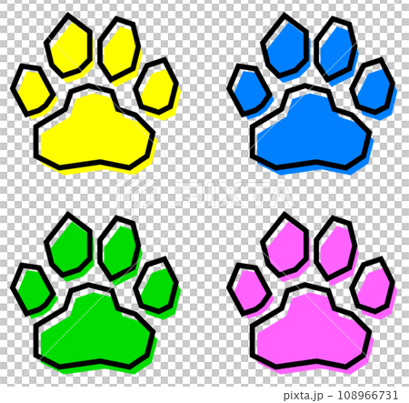 ペットで飼う犬や猫の可愛い肉球イラスト ペットで飼う犬や猫の可愛い肉球イラスト 108966731