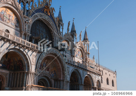 Beautiful Saint Marks Basilica building in Venice, Italy. Capture the essence of this stunning city with this captivating image. St. Marks Basilica 108966966