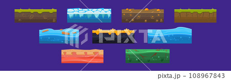 Different Ground Game Platform Level Design Vector Set Different Ground Game Platform Level Design Vector Set 108967843