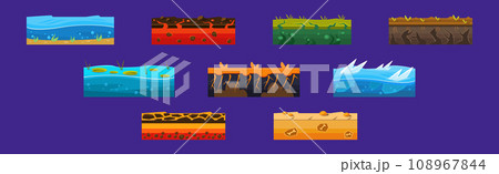 Different Ground Game Platform Level Design Vector Set Different Ground Game Platform Level Design Vector Set 108967844