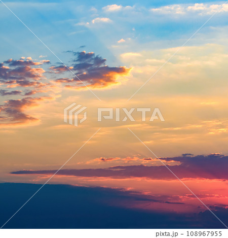 The sky with red sunrise (sunset). The sky with red sunrise (sunset). 108967955