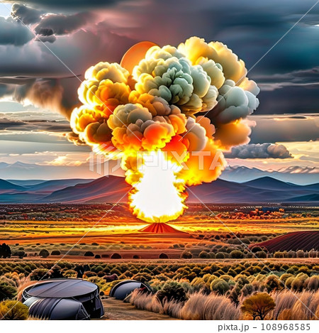 Illustration of a nuclear explosion.  108968585